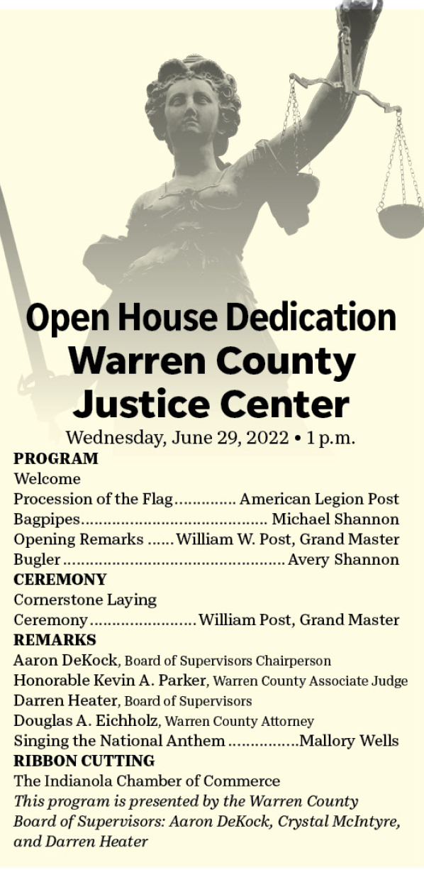 Justice Center program invite